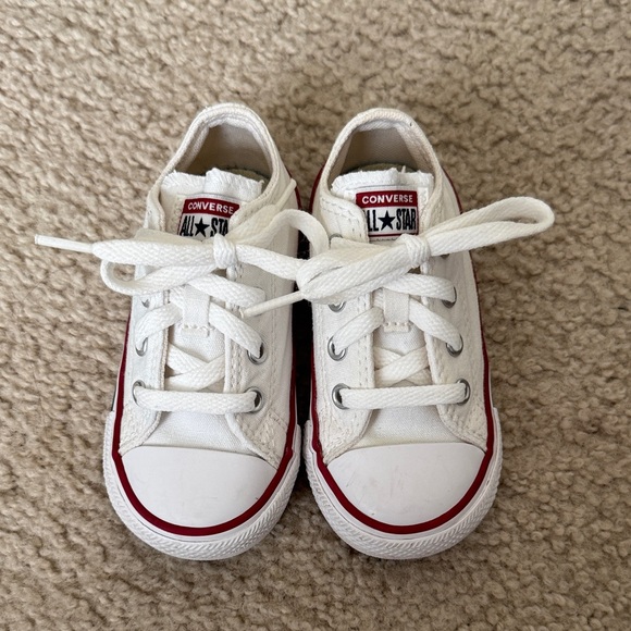 Converse Toddler White and Red Sneakers - Picture 2 of 5
